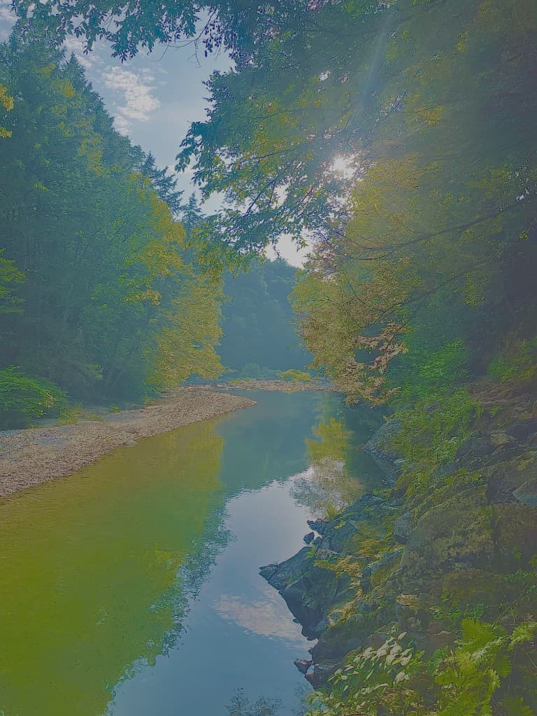 Rock River in Newfane, Vermont with afternoon light